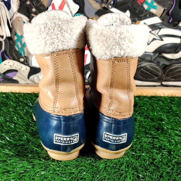 Sperry Navy Shearwater Lined Winter Boots Booties - Picture 5 of 9